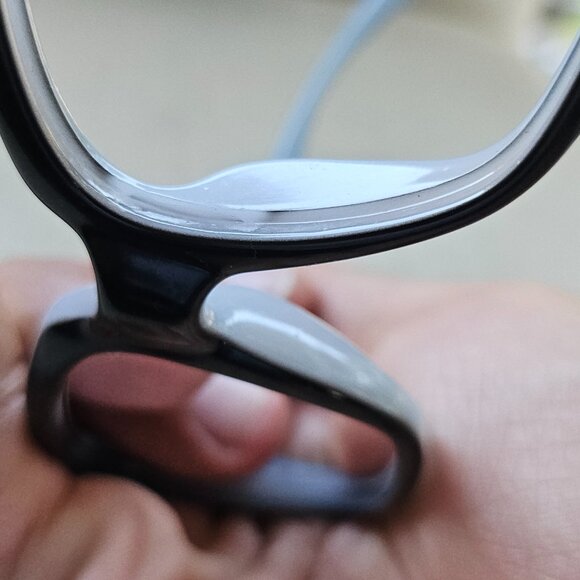 DKNY Oversized Black Square Glasses W Milky Baby Blue Interior Eyeglasses - Picture 14 of 16